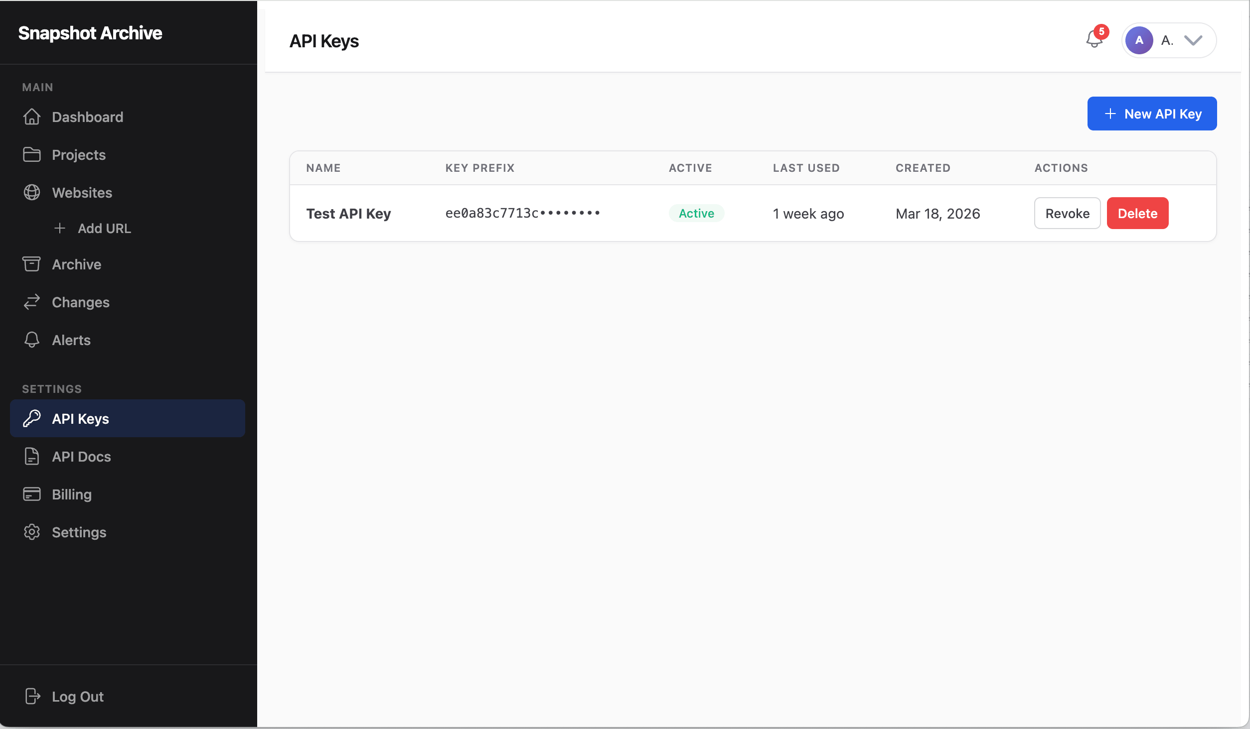REST API keys