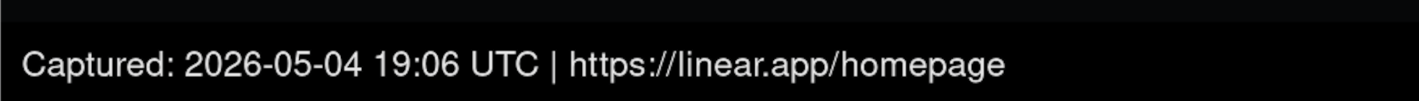 Close-up of the watermark bar showing capture timestamp and URL in UTC format