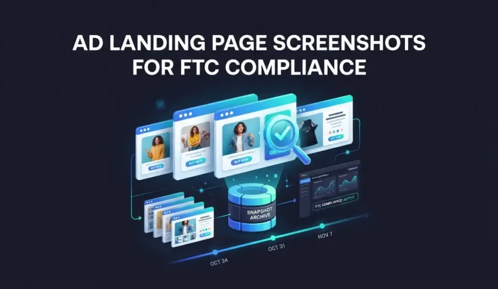 Ad Landing Page Screenshots for FTC Compliance