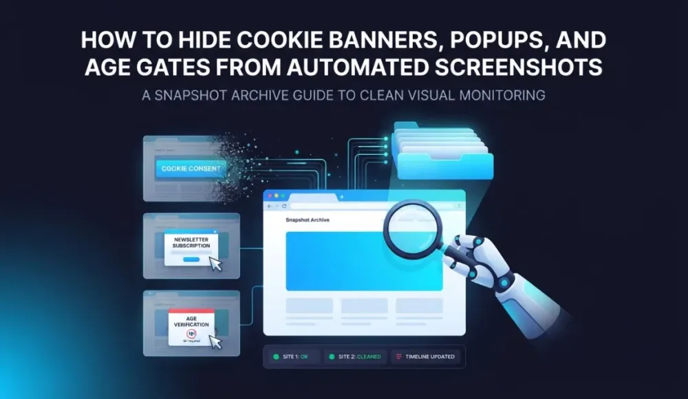 How to Hide Cookie Banners, Popups and Age Gates From Automated Screenshots