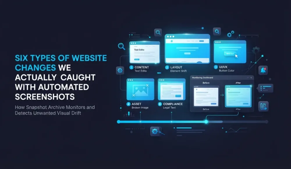 Six types of website changes we actually caught with automated screenshots