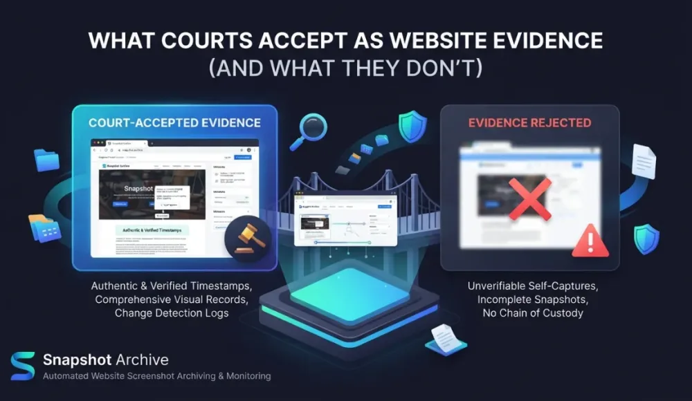 What Courts Accept as Website Evidence (And What They Don't)
