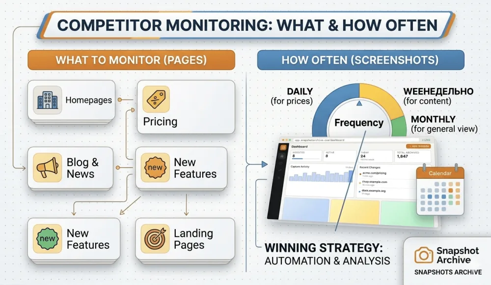 What Competitor Pages to Monitor and How Often to Take Screenshots