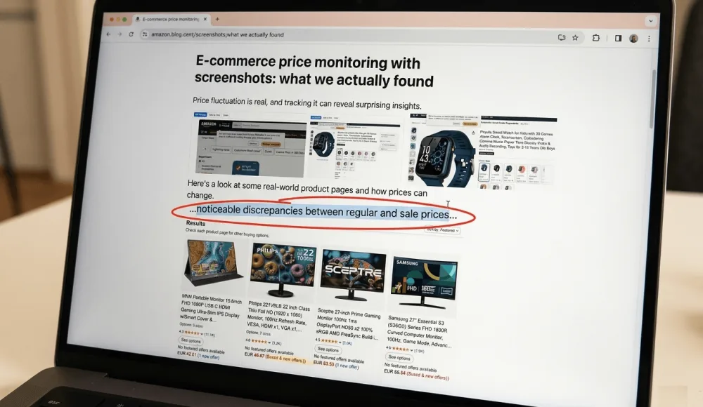 E-commerce price monitoring with screenshots: what we actually found