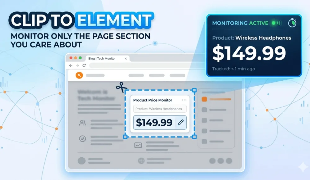 Clip to element: monitor only the page section you care about