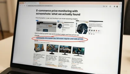 E-commerce price monitoring with screenshots: what we actually found