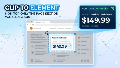 Clip to element: monitor only the page section you care about